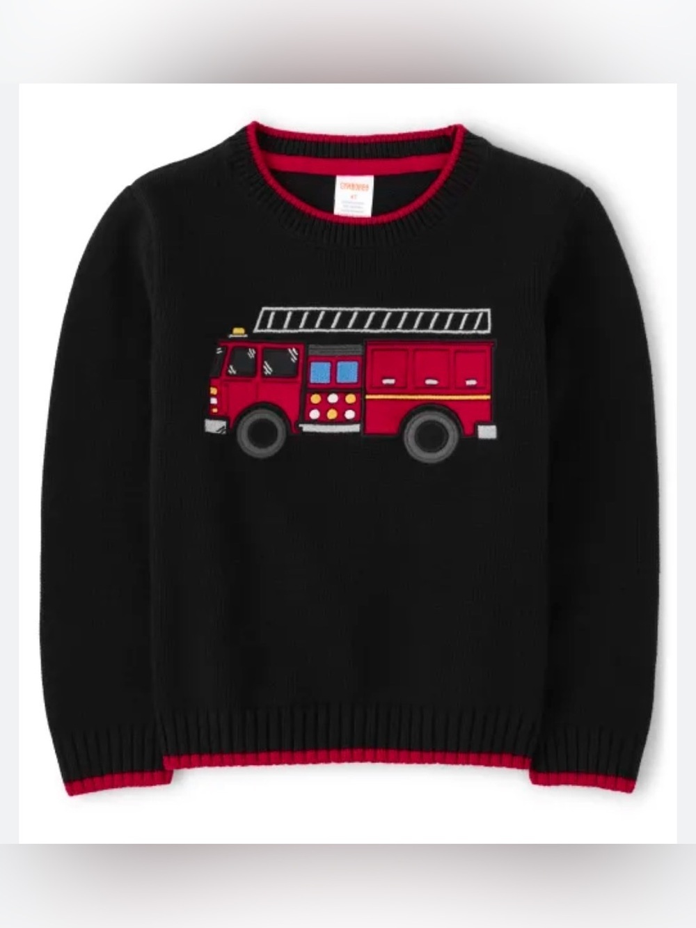 Gymboree - Kids Black fleece Sweater with Fire Truck Design